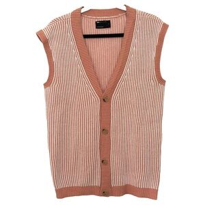 Asos Men's Oversized Pink Cardigan Sweater‎ Vest Sz S